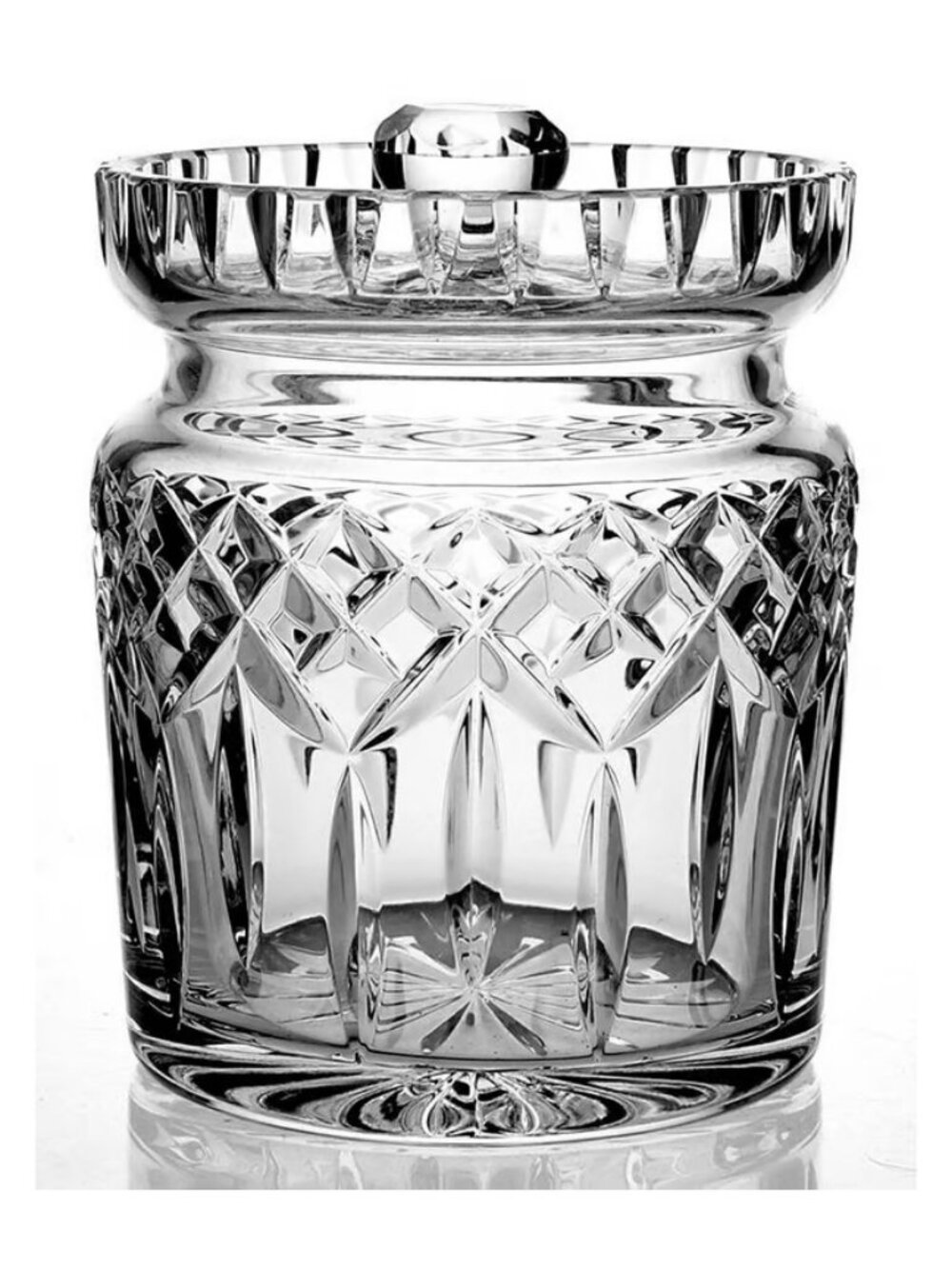Waterford Crystal Lismore Biscuit Barrel Cookie Jar 7" Tall ☘️ Ireland Made EUC*